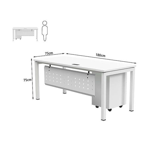 Figura Modern Workstation Material-Melamine on MDF (180cms, white)