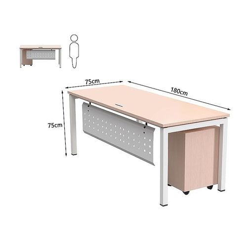 Figura Modern Workstation Material-Melamine on MDF (180cms, Oak)