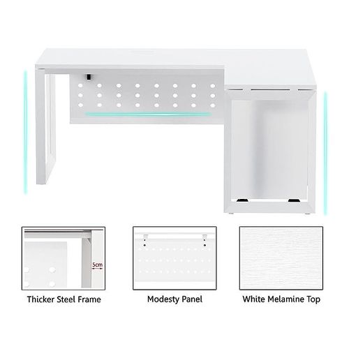 Vorm 136-14L White Modern Workstation Material-Melamine on MDF