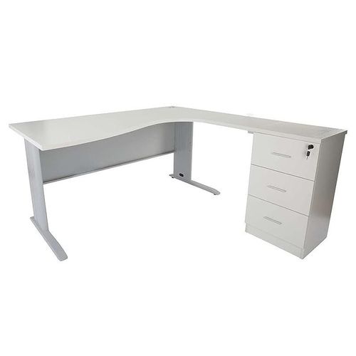 Stazion Modern Office Workstation Desk (160cm, White)