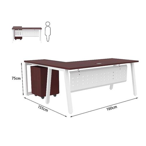 Bentuk 139-16L Apple Cherry Modern Workstation