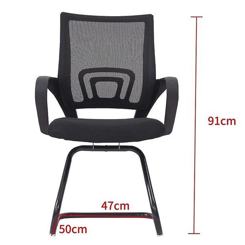 SK69001CBl Modern Medium Back Office Chairs (Black, Visitor Chair)