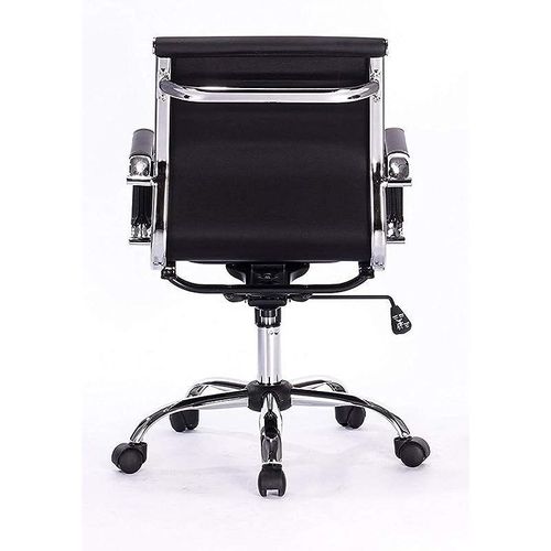 Ultimate 031H Eames Replica Ribbed PU Chrome (Low Back, Black)