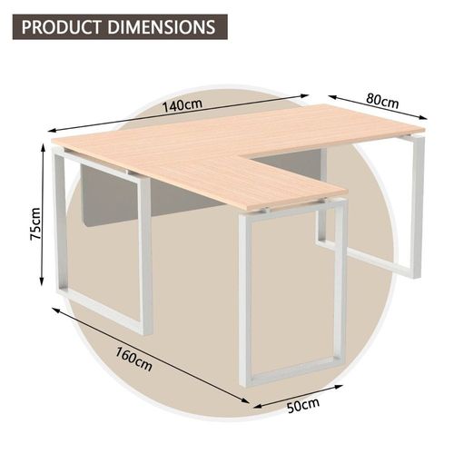 Carre 5114L Modern Workstation Wdrawer (140cm, Oak)