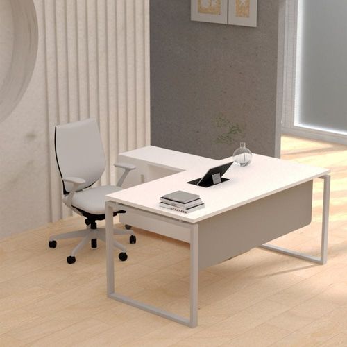 Carre 5114L Modern Workstation Wdrawer (Executive Workstation, White)