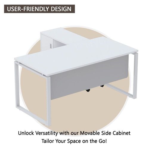 Carre 5114L Modern Workstation Wdrawer (Executive Workstation, White)