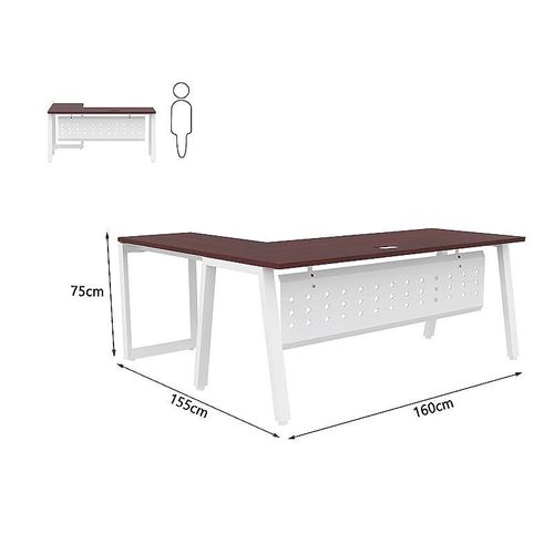 Bentuk Workstations (160cms, Apple Cherry - Without Drawer)