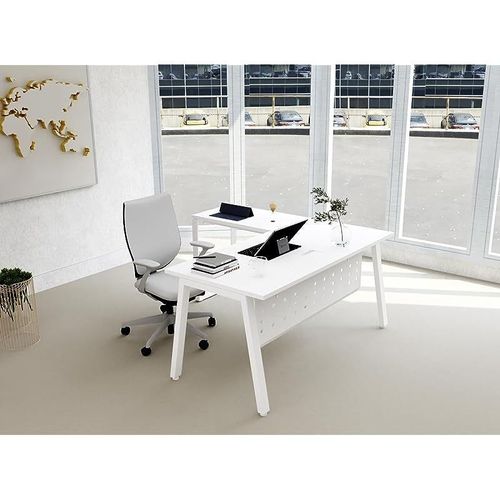 Bentuk Workstations (180cms, White - Without Drawer)