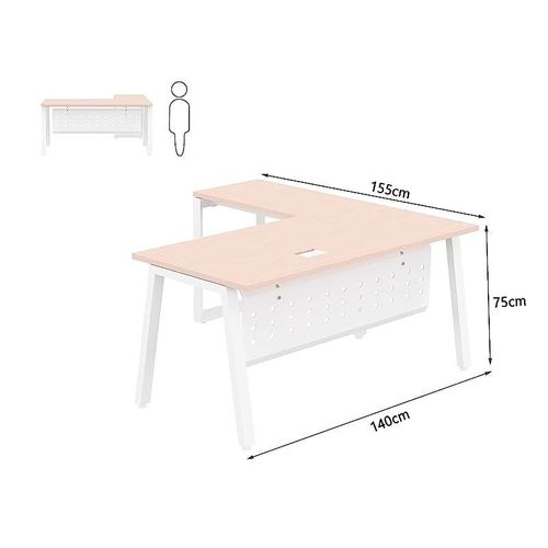 Bentuk Workstations (140cms, Oak - Without Drawer)