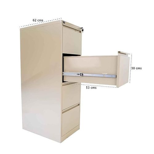 Godrej OEM File Cabinet with Lock, 4 Large Storage steel Cabinet, Metal Portable Cabinet with 4 Drawer, Vertical File Cabinet, 4 Layer Cabinet Office Storage Cabinet for A4/Letter - Beige