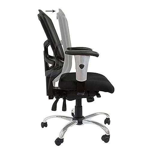 MahmayiCadeira 90804 Modern Medium Back Office Chair Soft Mesh Ergonomic Executive Chair Computer Tilt Chair, Adjustable Height &amp; Arms Thick Padded Metal Base Conference Chair for Home Office Black