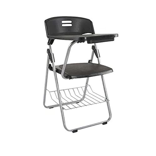 Kelvin S234A Folding Student Chair - Plastic Folding Chair With Writing Tablet - Foldable Chair With Polypropylene Tablet (Black) (Student Chair)
