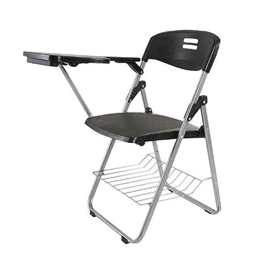 Kelvin S234A Folding Student Chair - Plastic Folding Chair With Writing Tablet - Foldable Chair With Polypropylene Tablet (Black) (Student Chair)