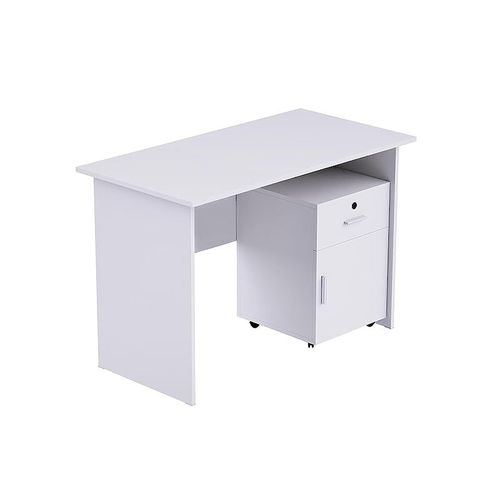 MP1 100x60 Writing Table Without Drawer - Oak (100CM with Drawer, White)