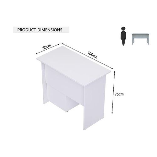 MP1 100x60 Writing Table Without Drawer - Oak (100CM with Drawer, White)
