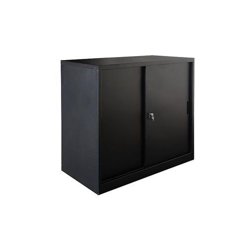 Victory Steel Japan Half HT Steel door height adjustable with sliding door Filing Cabinet - Black