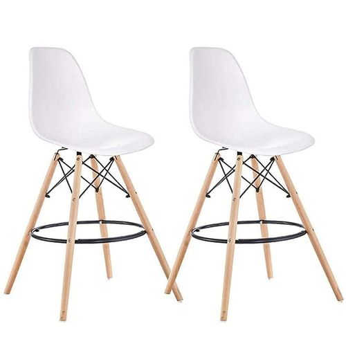 Modern Home Bar Stool White (Set of Two)