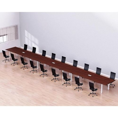 Meeting Table, Figura 72-72, Smooth &amp; Durable Top Conference Table with Wire Management &amp; Metal Legs for Home Office - (18 Seater, U Leg Apple Cherry)