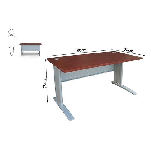 Stazion 1410 Office Desk, Modern Design Executive Desks for Computer Workstation, Apple Cherry with Drawers