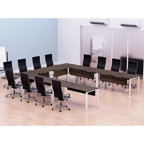 Figura 72-14 12 Seater Dark Walnut U-Shaped Conference-Meeting Table for Office, Conference Room, Meeting Room
