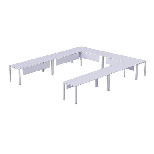 Figura 72-16 12 Seater White U-Shaped Conference-Meeting Table for Office, Conference Room, Meeting Room
