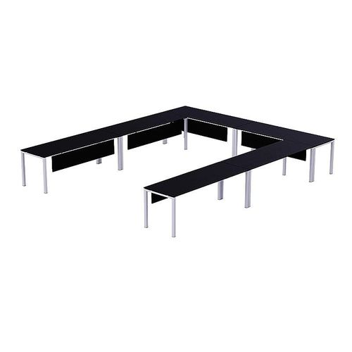 Figura 72-16 12 Seater Black U-Shaped Conference-Meeting Table for Office, Conference Room, Meeting Room