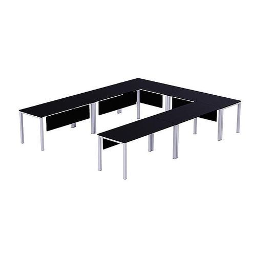 Figura 72-12 12 Seater Simplistic U-Shaped Conference-Meeting Table for Office, Conference Room, Meeting Room- Black for Office, Conference Room, Meeting Room