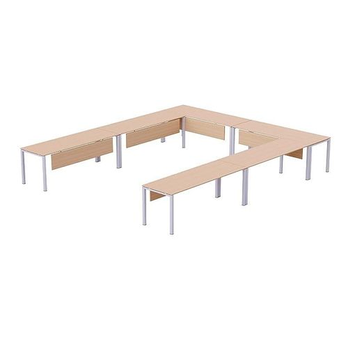 Figura 72-16 12 Seater Oak U-Shaped Conference-Meeting Table for Office, Conference Room, Meeting Room