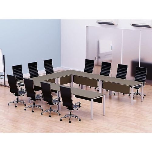 Figura 72-12 12 Seater Modern U-Shaped Conference-Meeting Table for Office, Conference Room, Meeting Room- Brown Linen for Office, Conference Room, Meeting Room