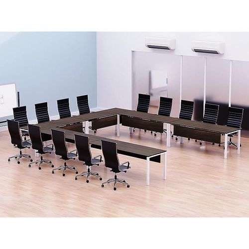 Figura 72-16 12 Seater Dark Walnut U-Shaped Conference-Meeting Table for Office, Conference Room, Meeting Room