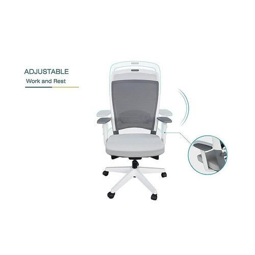 068 Fulkrum Mid Back Mesh Chair for Office Home Living Room Chair, Conference Chair - White