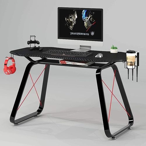 Home Office Computer Desk (146cm All Black Gaming Table)