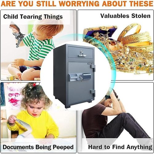 Safe for Home, Office with Digital Combination Lock, and Emergency Key Lock, Fire Proof Safe - Black (142KG)