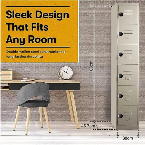Modern Single Door Locker with Digital Lock Storage Strong, Safe and Durable Privacy Door Locker, Documents, Cash, Jewelry Safety for Home, Garage, Hotel, Office - Beige
