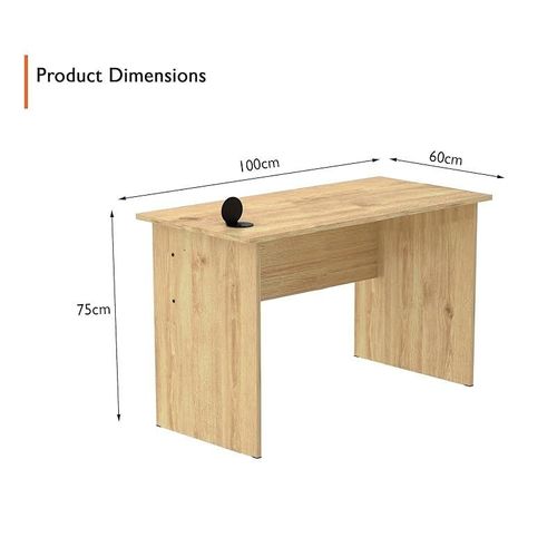 Modern Writing Study Table With Round Desktop Power Module - Oak