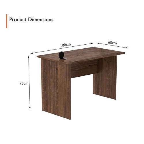 Modern Writing Study Table With Round Desktop Power Module - Brown