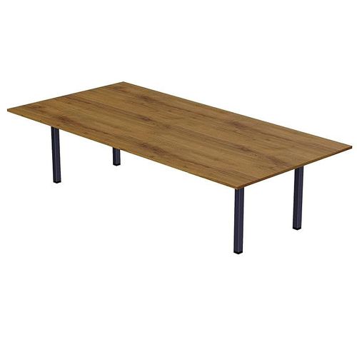 Modern Wooden Dining Table 8-Seater U-Leg - Cognac Brown Sherman Oak