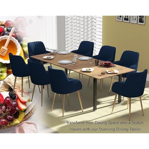 Modern Wooden Dining Table 8-Seater U-Leg - Cognac Brown Sherman Oak