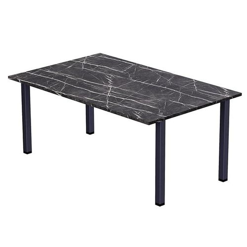 Modern Wooden Dining Table 4-Seater U-Leg - Black Pietra Grigia