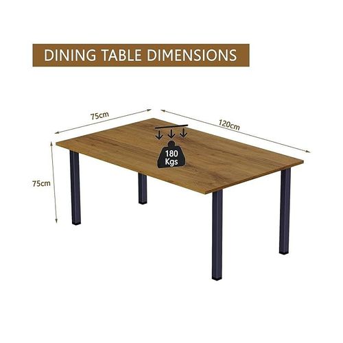Modern Wooden Dining Table 4-Seater U-Leg - Cognac Brown Sherman Oak