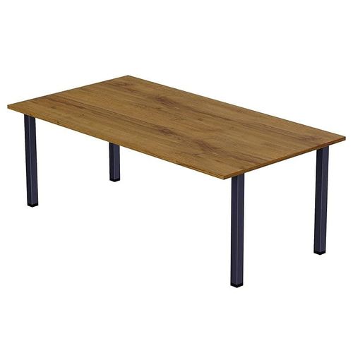 Modern Wooden Dining Table 6-Seater U-Leg - Cognac Brown Sherman Oak