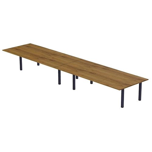 Modern Wooden Dining Table 10-Seater U-Leg - Cognac Brown Sherman Oak
