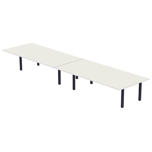 Modern Wooden Dining Table 10-Seater U-Leg - Premium White