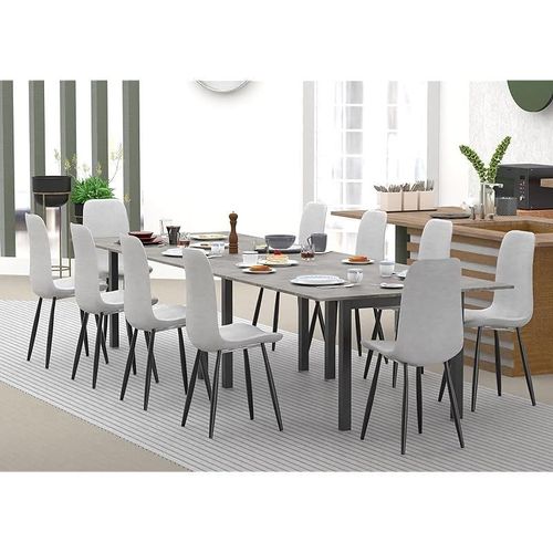 Modern Wooden Dining Table 10-Seater U-Leg - Anthracite