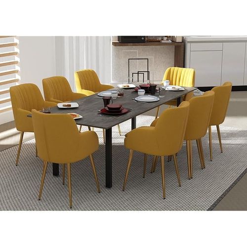 Modern Wooden Dining Table 10-Seater U-Leg - Anthracite