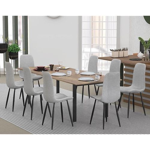 Modern Wooden Dining Table 8-Seater U-Leg - Tobacco Halifax Oak