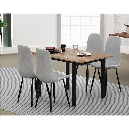 Modern Wooden Dining Table 4-Seater U-Leg - Tobacco Halifax Oak