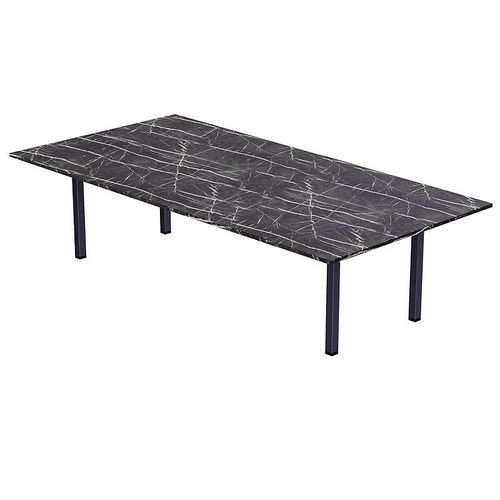 Modern Wooden Dining Table 8-Seater U-Leg - Black Pietra Grigia