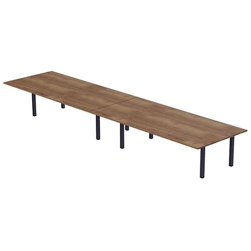 Modern Wooden Dining Table 10-Seater U-Leg - Tobacco Halifax Oak