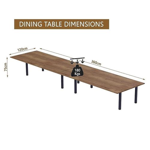Modern Wooden Dining Table 10-Seater U-Leg - Tobacco Halifax Oak